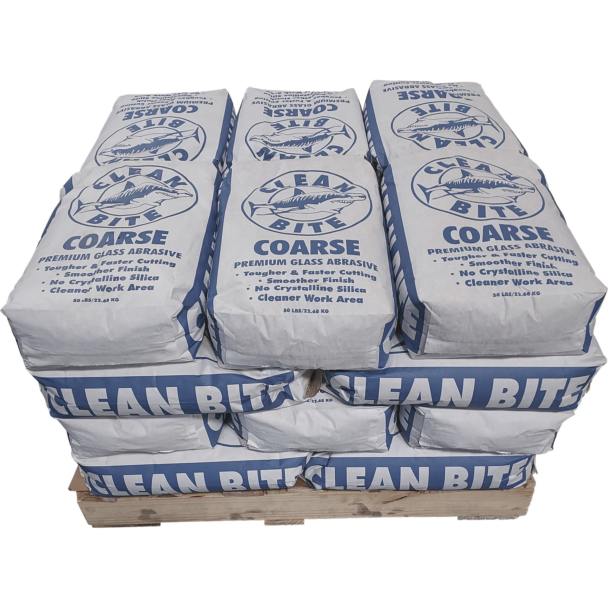Clean Bite Premium Glass Abrasive Blast Media, Coarse, (24) 50-Lb. Bags, Model# COARSE-1200